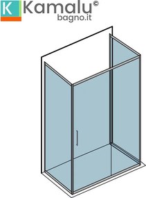 Box doccia 90x140x90 cristallo opaco apertura scorrevole K410NS - KAMALU