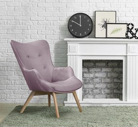 Poltrona lavanda con rivestimento in velluto Niko – Ropez