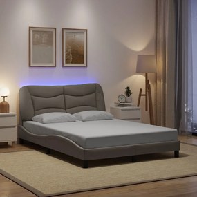 Giroletto Con Led Senza Materasso Tortora 140x200 Cm İn Tessuto /