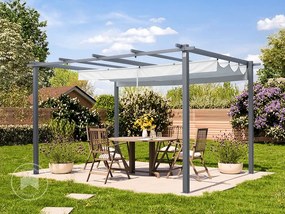 PRIMEYARD Pergola 3x4m, parasole, pietra - (400102)