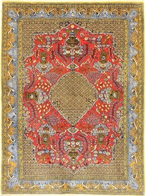 Ghom Tappeto 150 x 200 Rosso (Iran) Annodato A Mano