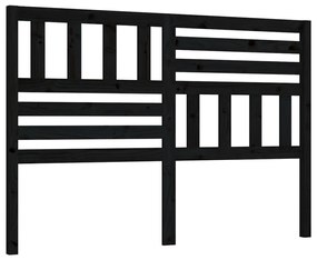 Testiera per letto nera 141x4x100 cm in legno massello di pino
