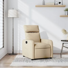Poltrona Reclinabile İn Tessuto Crema /