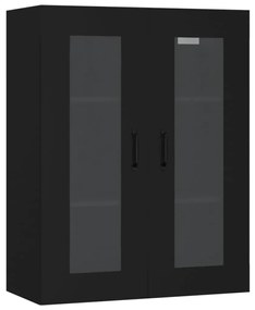 Armadietto pensile a parete nero 69,5x34x90 cm