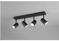 Barra Lineare 4 Faretti Spot Orientabili Metallo Nero Angelo Trio Lighting