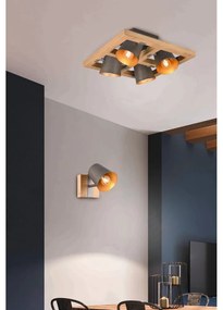 Faretto in colore grigio scuro-naturale Bell - Trio