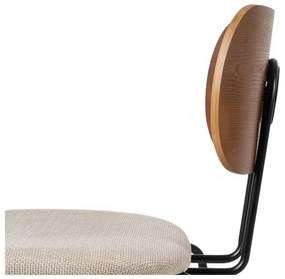 Set di 4 sedie da pranzo color crema con schienale in legno Cleo - Ixia