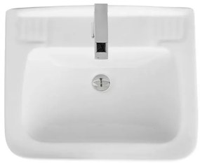 Lavabo sospeso 45x35 salvaspazio bianco in ceramica