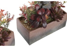 Pianta finta DKD Home Decor 19 x 9 x 22 cm Rosa Arancio Cactus Gomma Eva polipropilene (2 Unità)