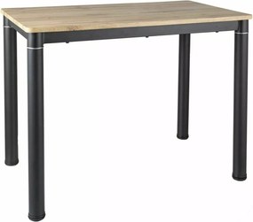 Tavolo Damar in finitura rovere artisan con struttura in metallo nero opaco – 100x60x75 cm