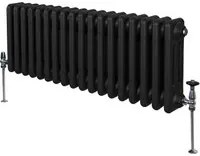 Termosifone Radiatore a 3 colonne per riscaldamento centralizzato Nero 30 x 83cm