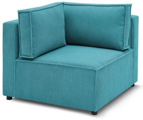 Modulo divano in velluto a coste variabile blu Nihad modular - Bobochic Paris