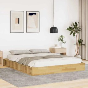 Struttura Letto Senza Materasso 160x200 Cm İn Legno Di Rovere /