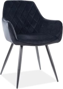 Sedia Linea Velvet Nero/Nero - H82 cm
