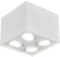 Plafoniera Soffitto Cubo 4 Spot Faretti Orientabili Bianca Biscuit GD Trio