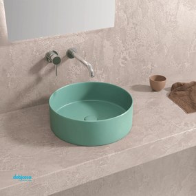 Lavabo D'Appoggio Da 35x12 Cm Finitura Turquoise Opaco