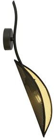 Applique da Parete in Acciaio e Tessuto LOTUS K1 Nero E14