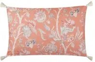 Cuscino divano 30x50 cm con nappine rosa con fiori