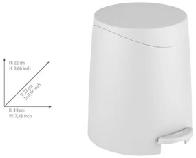 Cestino per la spazzatura bianco opaco in plastica con pedale 3 l Portes – Allstar