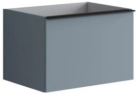 Mobile da bagno sotto lavabo Pixel plain blu laccato opaco L 60 x H 40 x P 45.5 cm 1 cassetto, lavabo non incluso
