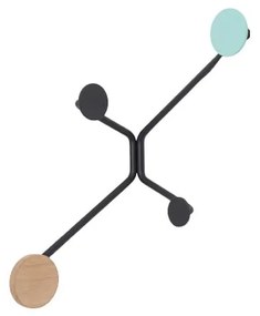 Appendiabiti angolare nero con dettaglio verde menta Hook - Gazzda