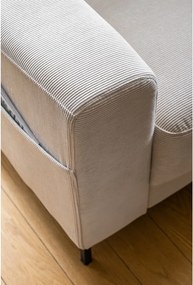 Poltrona in velluto a coste beige Lofty Lilly - Miuform