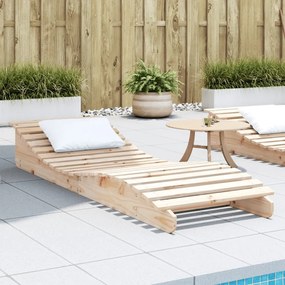 Lettino Prendisole 205x60x31,5 Cm İn Legno Massello Di Pino /