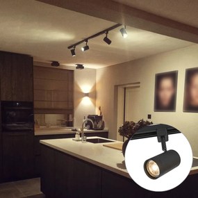 Sistema a binario intelligente monofase con 4 faretti WiFi GU10 neri - Jeana