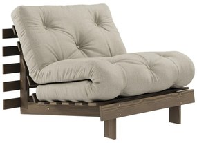 Poltrona greige allungabile con rivestimento in lino Roots Carob – Karup Design