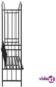vidaXL Arco da Giardino con Panca Nero 128x50x207 cm in Ferro