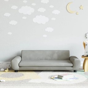 Divano Per Bambini Grigio Chiaro 100x54x33 Cm İn Velluto /