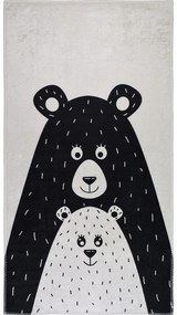 Tappeto per bambini bianco e nero lavabile 80x120 cm Bear Family – Vitaus