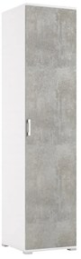 Mobile Multiuso L 45 x H 195 x P 45 cm grigio cemento e bianco
