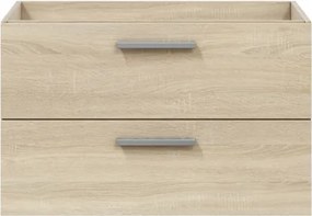Mobile Da Bagno Sospeso 80 Cm 2 Cassetti Con Lavabo Nexa Rovere Canadian