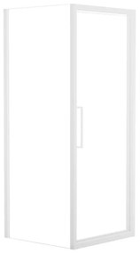 Box doccia con ingresso frontale battente Record L 80 x H 195 cm, vetro 6 mm vetro senza finitura / trasparente profilo bianco spazzolato