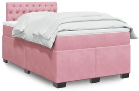 Giroletto A Molle Con Materasso Rosa 120x200 Cm İn Velluto /