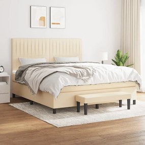Giroletto A Molle Con Materasso Crema 160x200 Cm İn Tessuto /