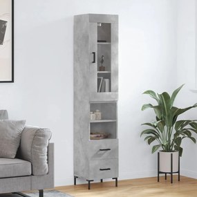 Credenza Grigio Cemento 34,5x34x180 Cm İn Legno Multistrato /