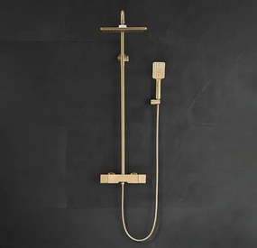 Sistema doccia esterno ELITE EDITION BSE1419 con getti massaggianti e cascata, disponibile in più finiture tra cui oro spazzolato e — Oro spazzolato