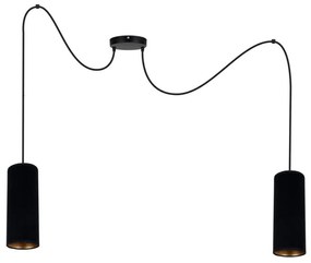 Lampadario a sospensione con filo AVALO 2xE27/60W/230V ragno nero