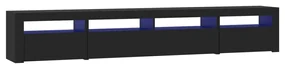 Mobile porta tv con luci led nero 240x35x40 cm