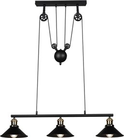 Reality - Lampadario a cavo POULI 3xE27/40W/230V nero