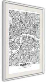 Poster  City Map: London  Cornice Quadri Cornice nera, Larghezza x Altezza Home decor 30x45