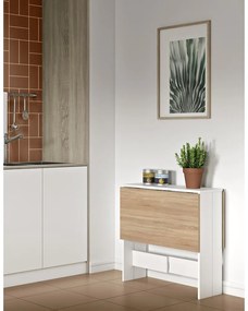 Tavolo da pranzo pieghevole con piano in rovere 76x28 cm Papillon - TemaHome