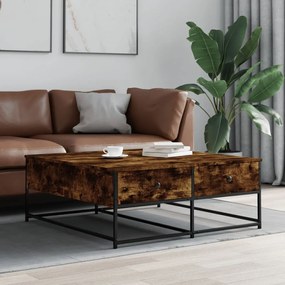 Tavolino Da Salotto Rovere Fumo 100x99x40 Cm Legno Multistrato /