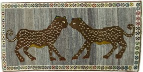 Gabbeh Tappeto 80 x 160 Nero (Iran) Annodato A Mano