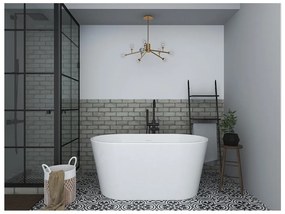 Vasca da bagno freestanding ovale 180 L 130 x 71 x 58 cm Bianco Acrilico - APOGON