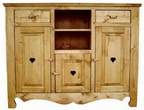 Base credenza 3 ante con cuore, 2 cassetti e 2 vani - LM-C16