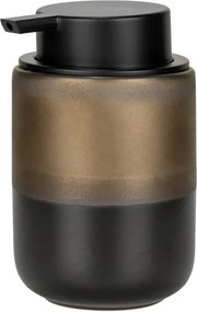 Dispenser sapone nero opaco e bronzo in ceramica Teos