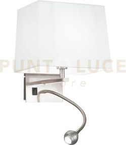 Applique a parete led + 1 luce attacco e14 helly piramidale bianca ...